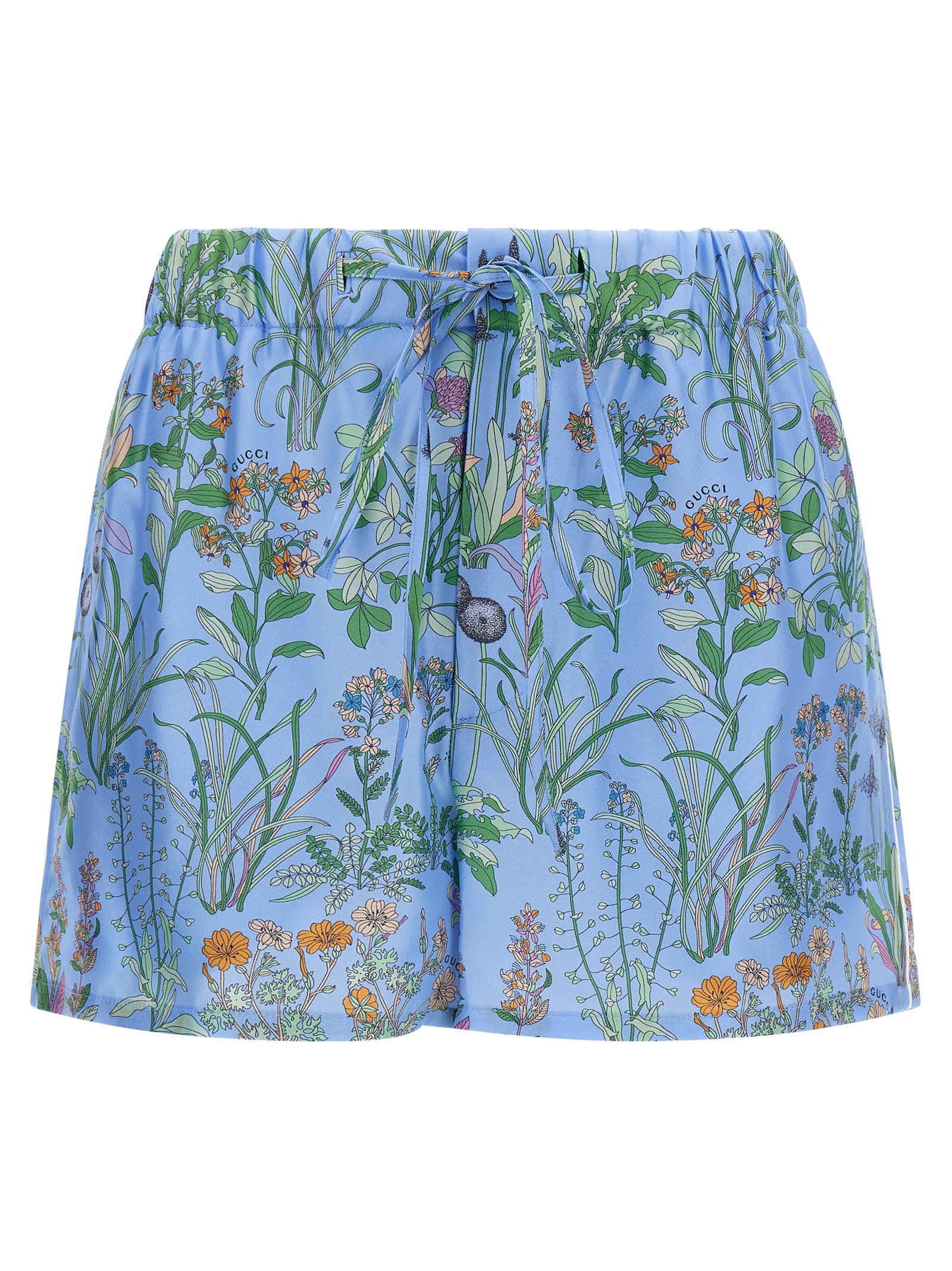 Gucci Blue Silk Bermuda Women's Shorts