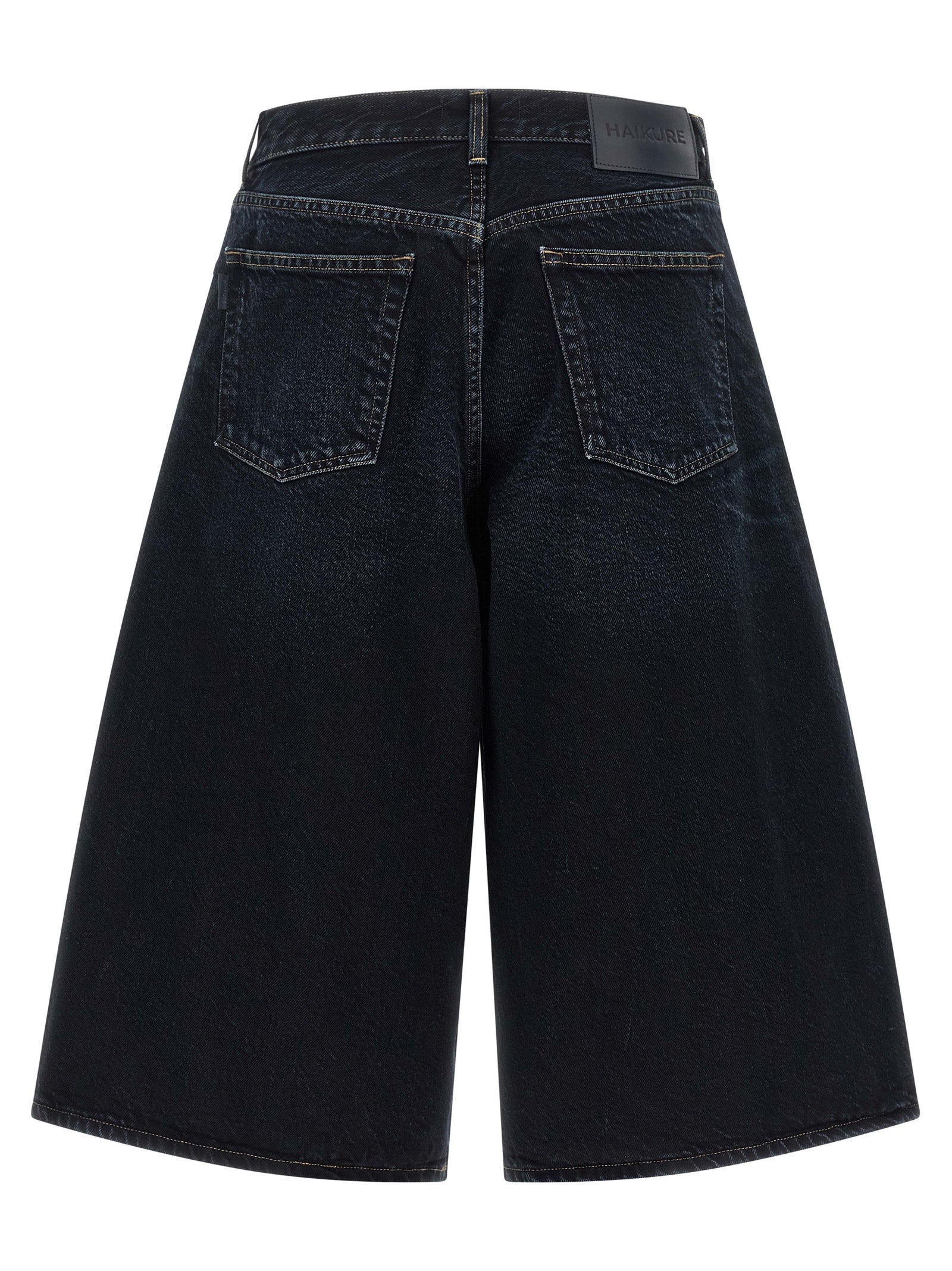 Haikure Blue Cotton Bermuda Women's Shorts