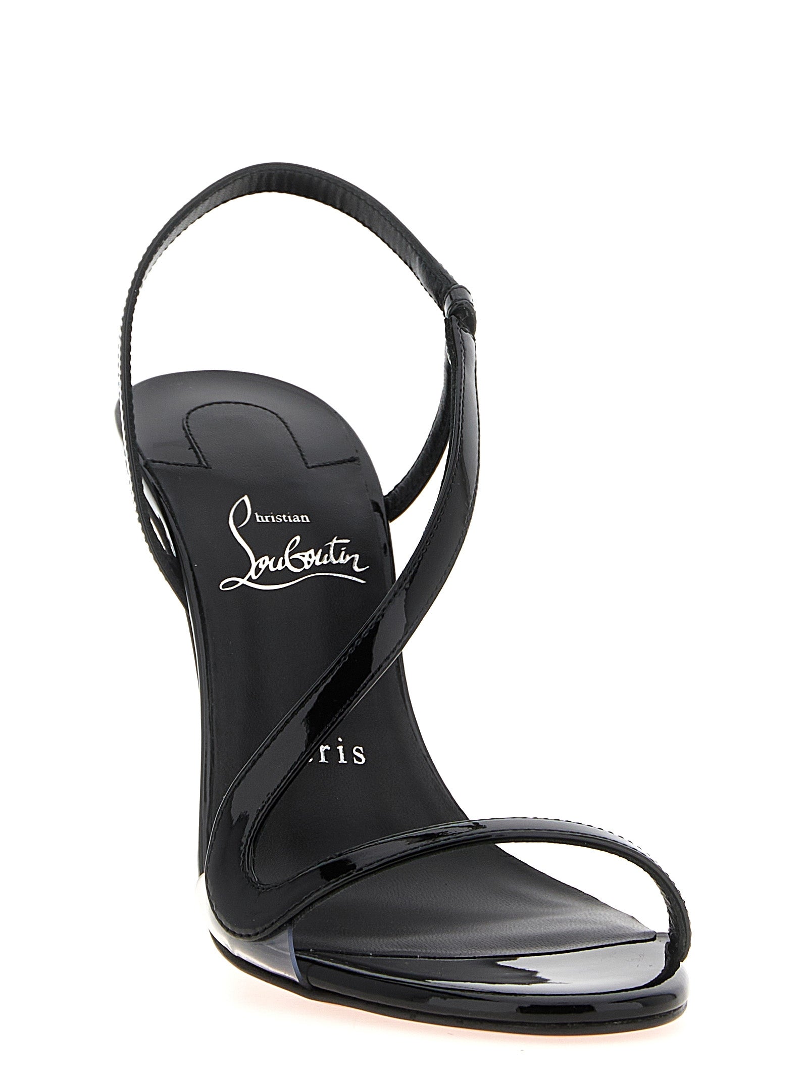 Christian Louboutin Black Calfskin Stiletto Heel Women's Sandals