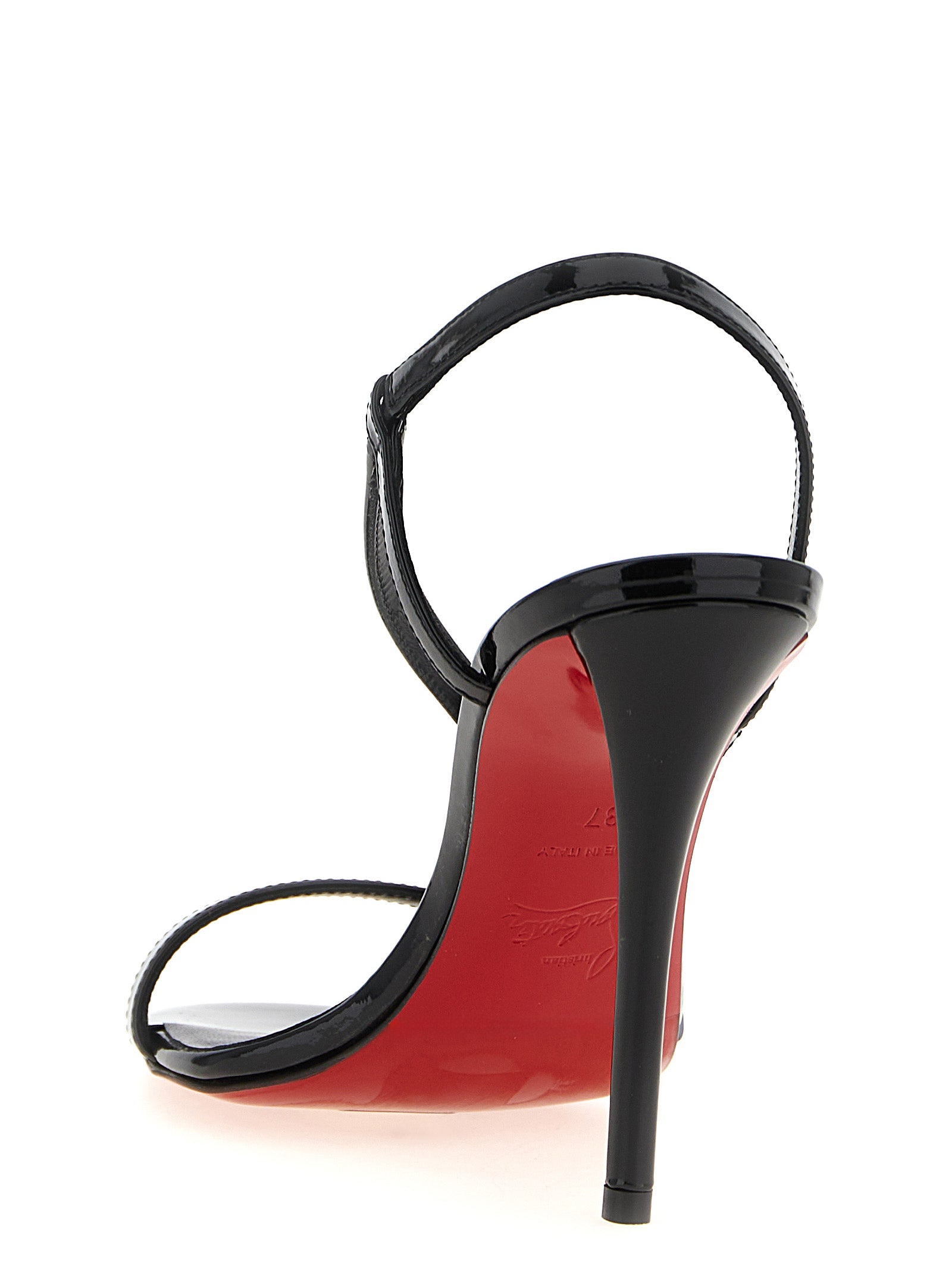 Christian Louboutin Black Calfskin Stiletto Heel Women's Sandals