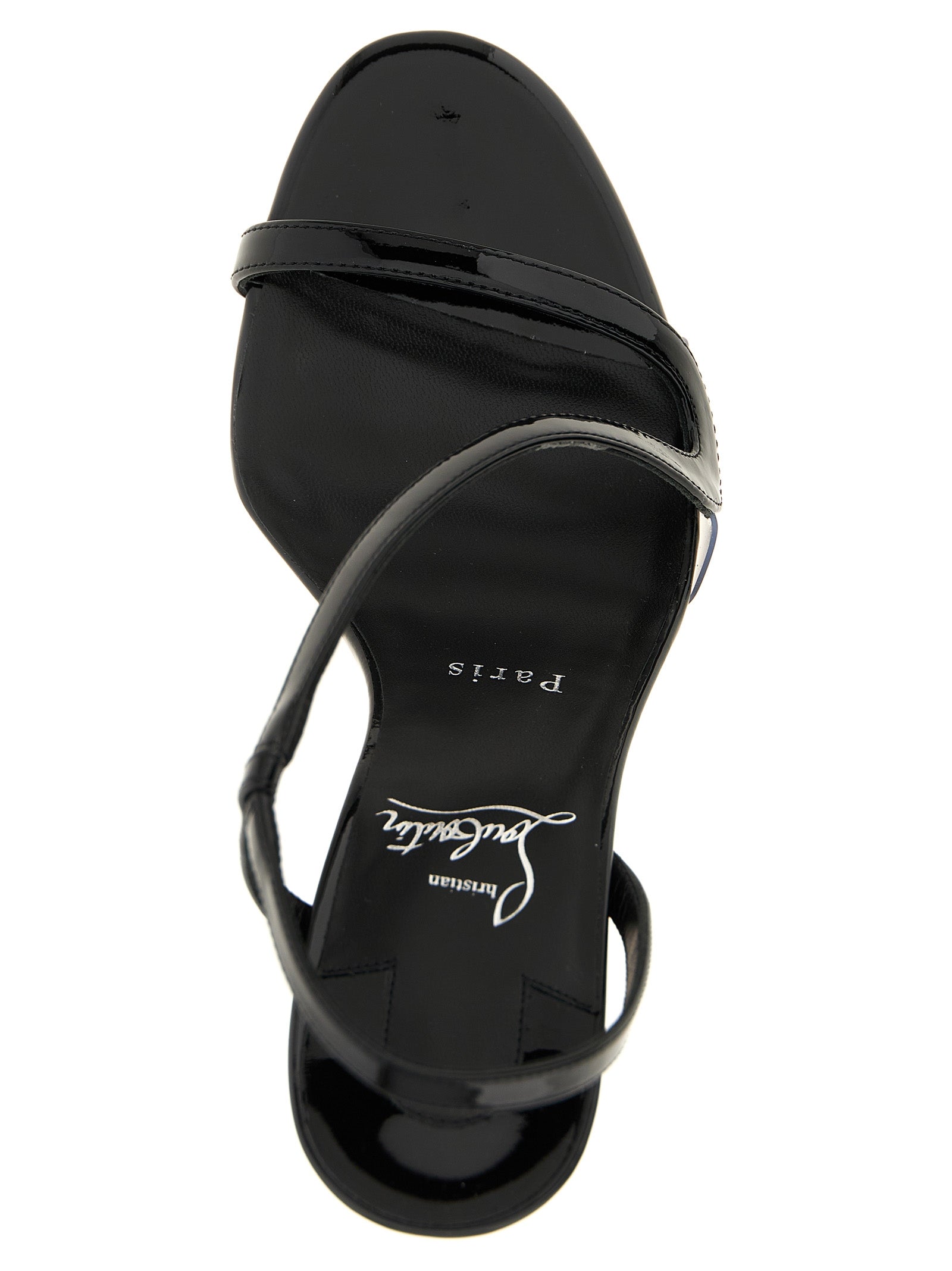 Christian Louboutin Black Calfskin Stiletto Heel Women's Sandals