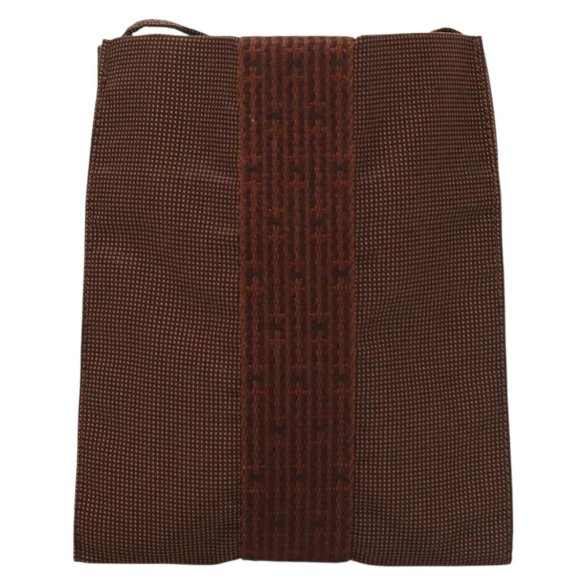 Hermes Herline Canvas Brown Canvas Crossbody Bag Bag (Pre-Owned)