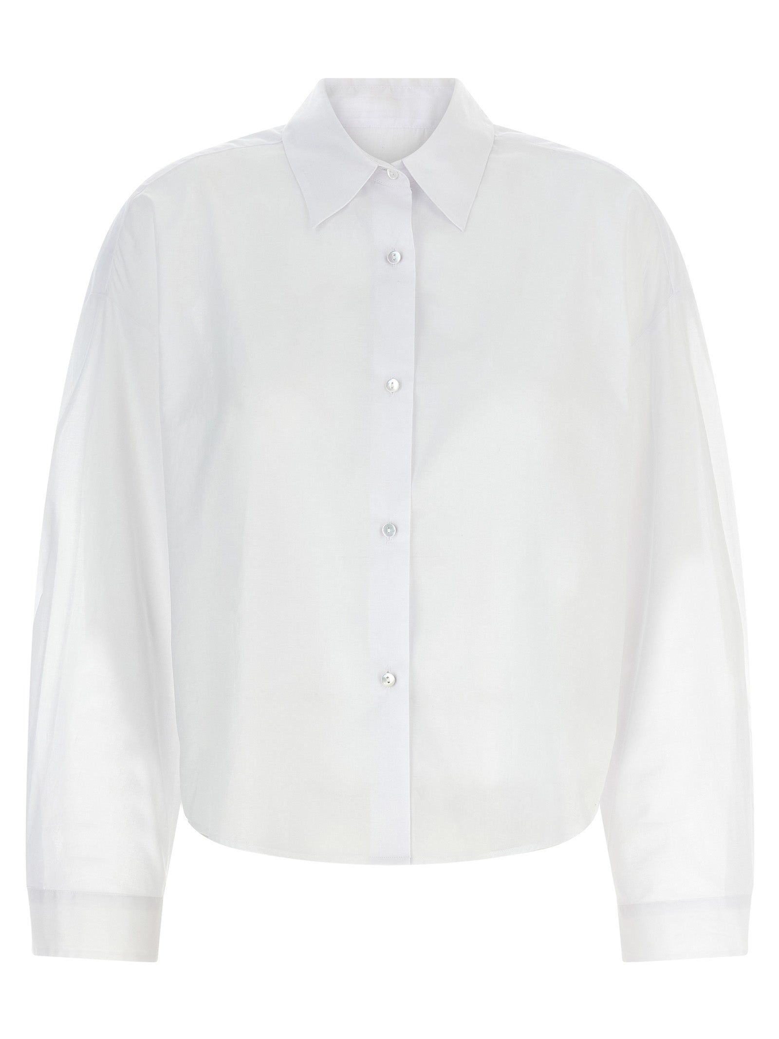 XACUS White Cotton Women's Blouse