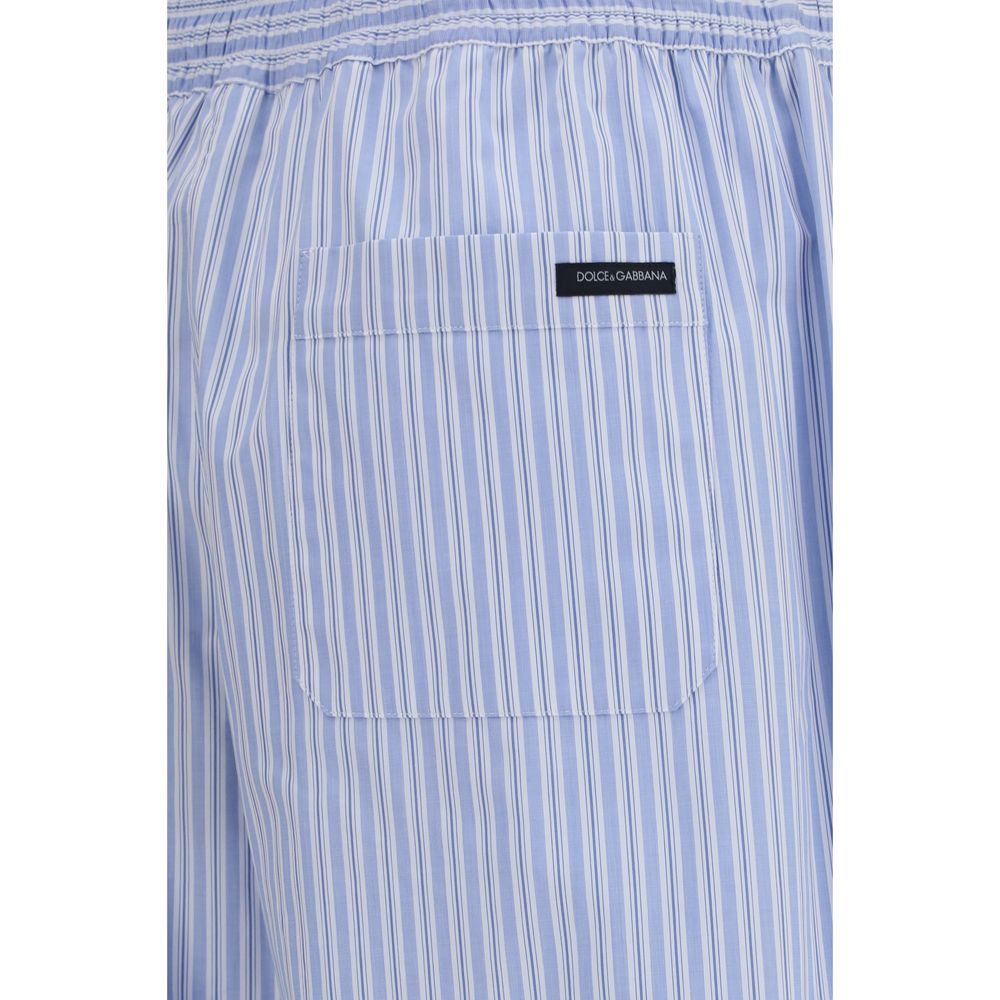 Dolce & Gabbana Blue Cotton Casual Women's Pants