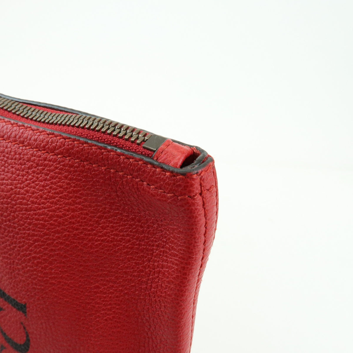 Gucci Logo Portfolio Printed Leather Red Leather Clutche & Pouche Bag (Pre-Owned)