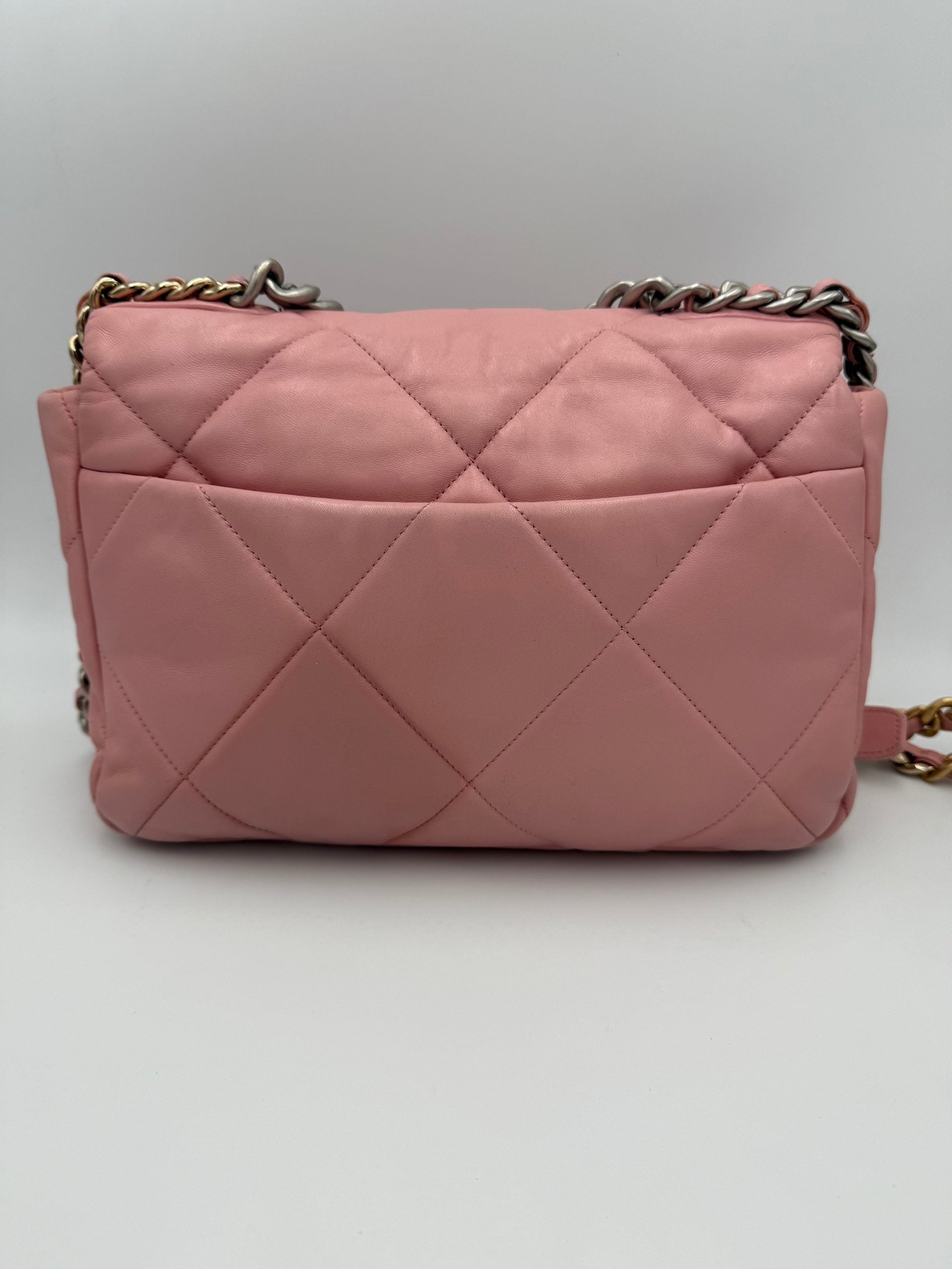 Chanel CHANEL 19 Medium Pink Women's Handbag (Pre-Owned)