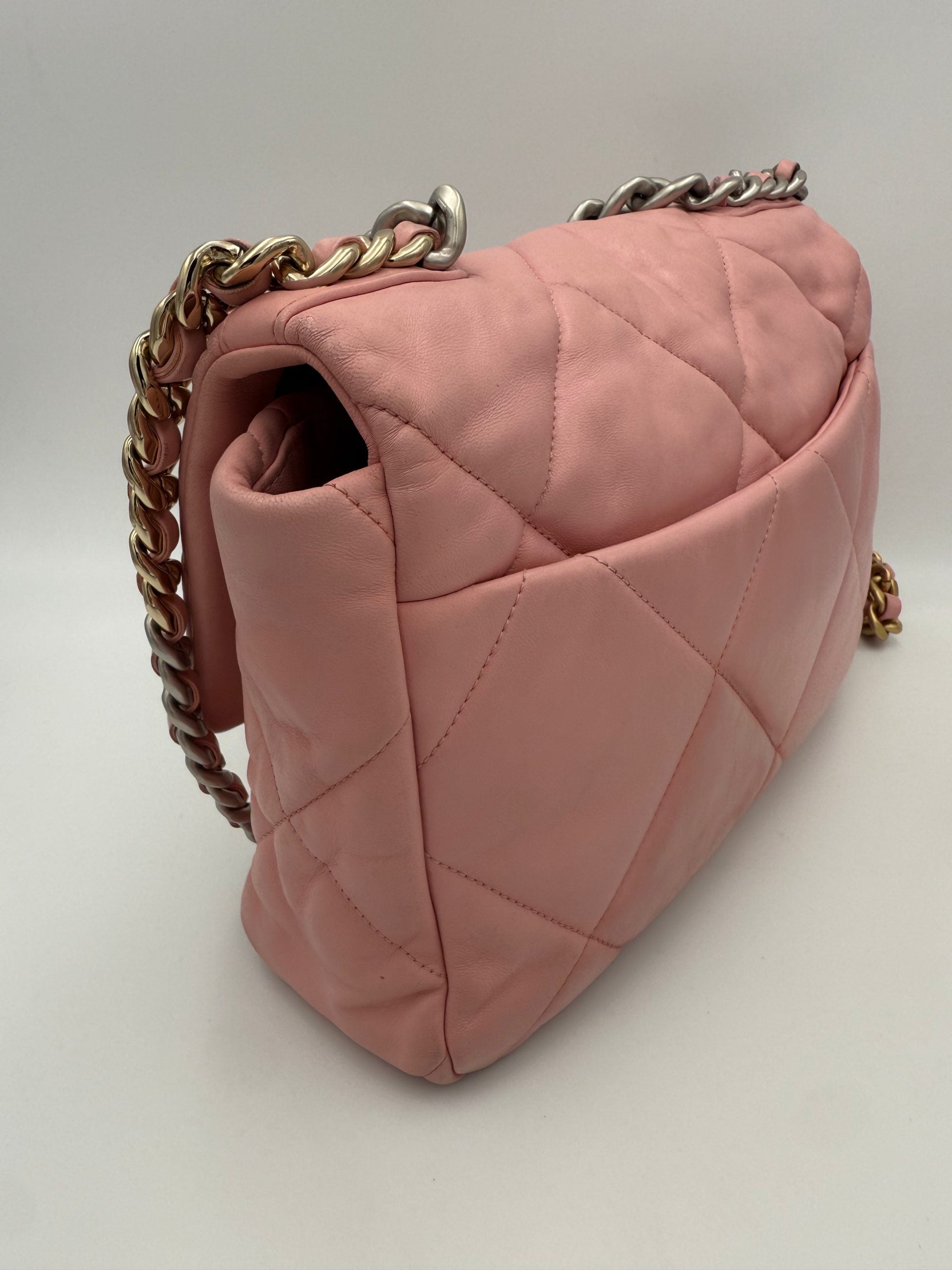 Chanel CHANEL 19 Medium Pink Women's Handbag (Pre-Owned)
