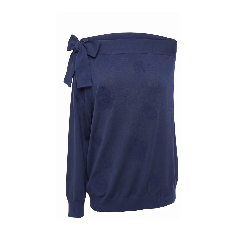 Malo Blue Cotton Women Women's Sweater