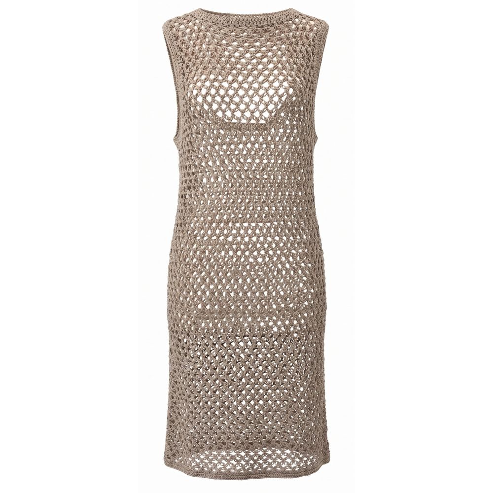 Malo Beige Cotton Women Women's Dress