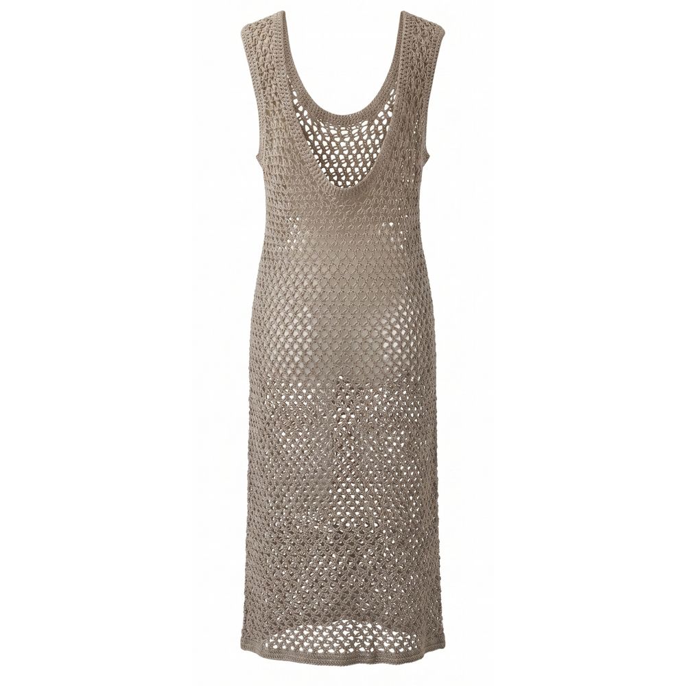 Malo Beige Cotton Women Women's Dress