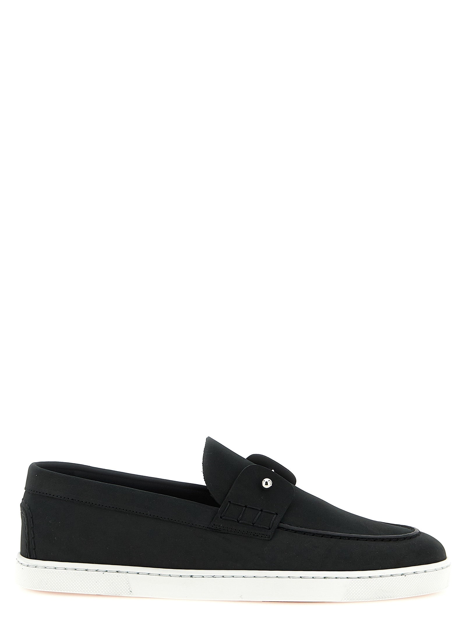 Christian Louboutin Black Calfskin Slip-On Men's Loafers