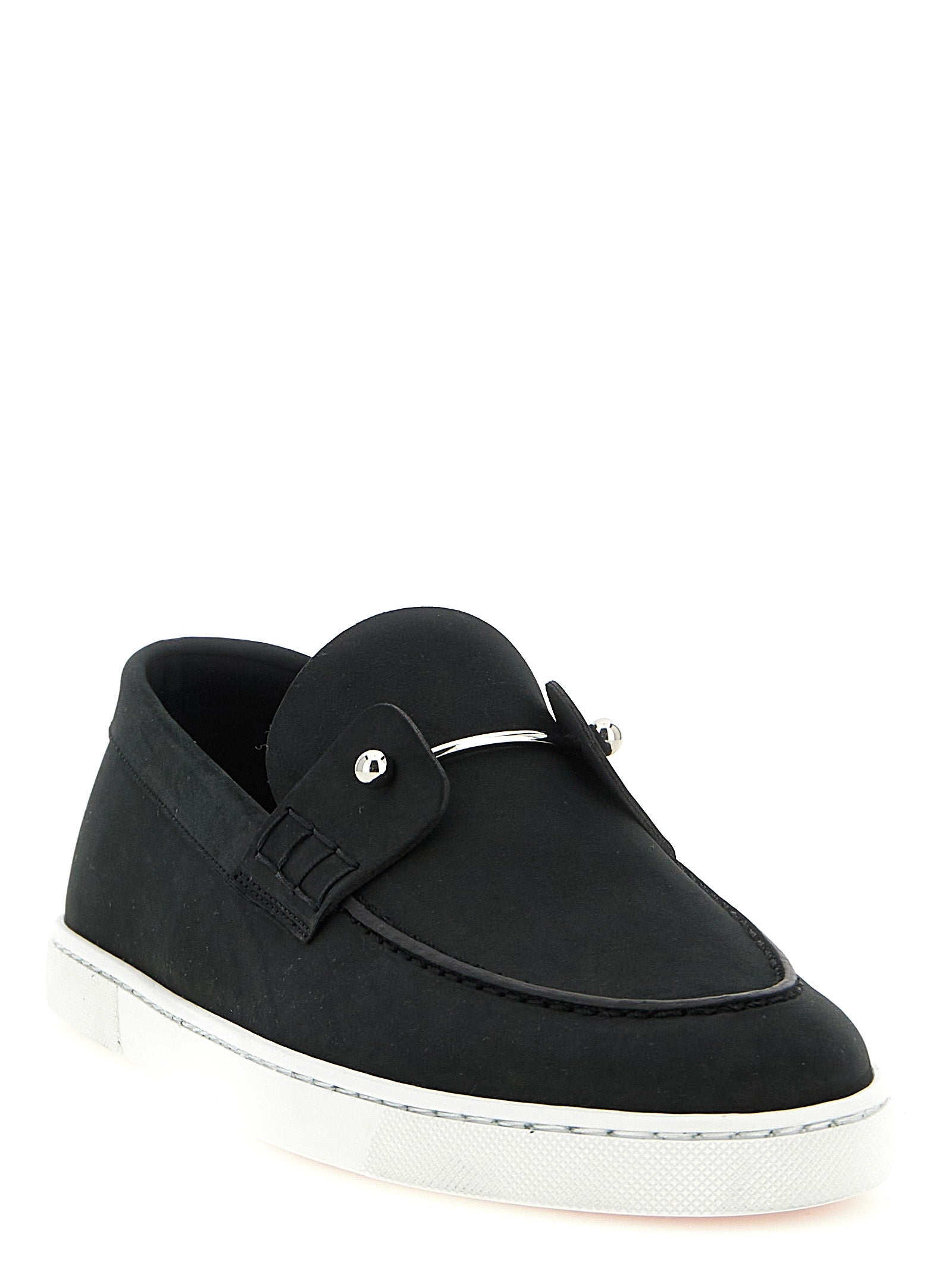 Christian Louboutin Black Calfskin Slip-On Men's Loafers