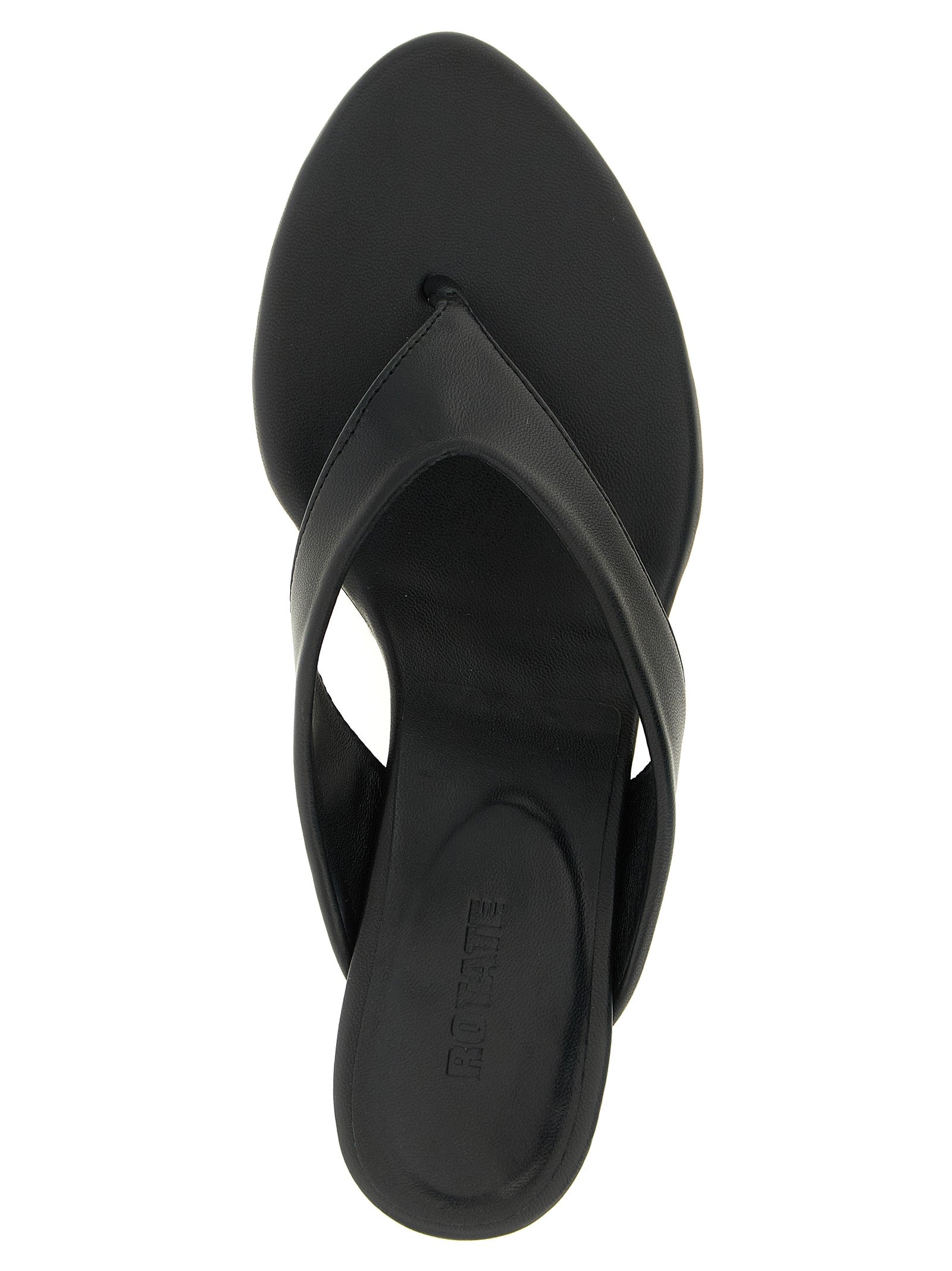 ROTATE BIRGER CHRISTENSEN Black Calfskin Flip-Flop Women's Sandals