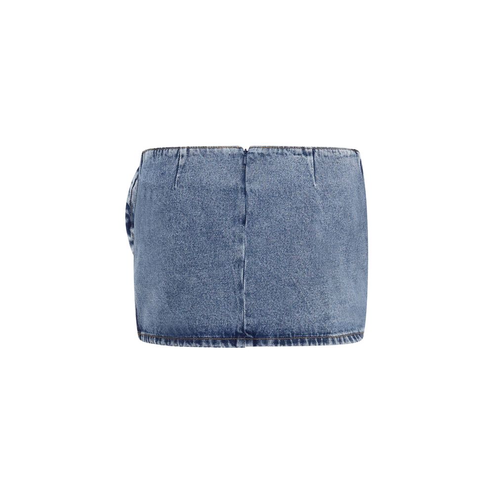 Magda Butrym Blue Cotton Mini Women's Skirt