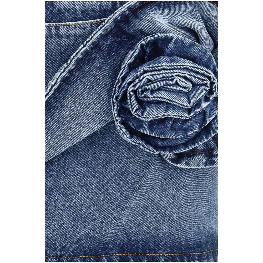 Magda Butrym Blue Cotton Mini Women's Skirt