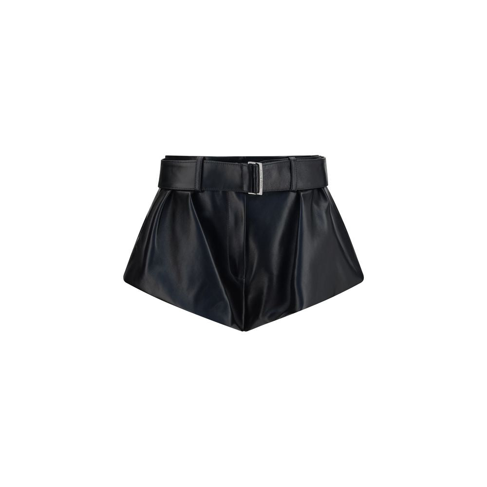 Magda Butrym Black Lambskin Bermuda Women's Shorts