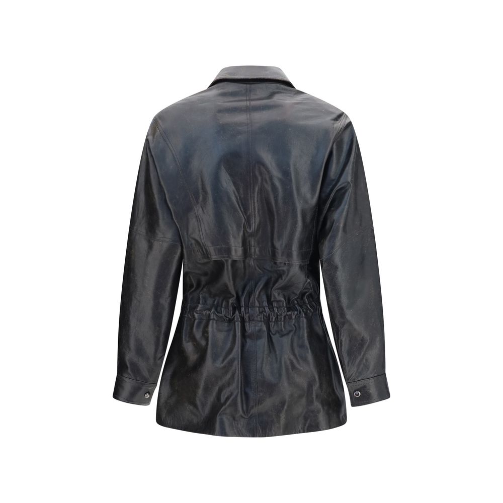 Magda Butrym Black Lambskin Leather Women's Jacket