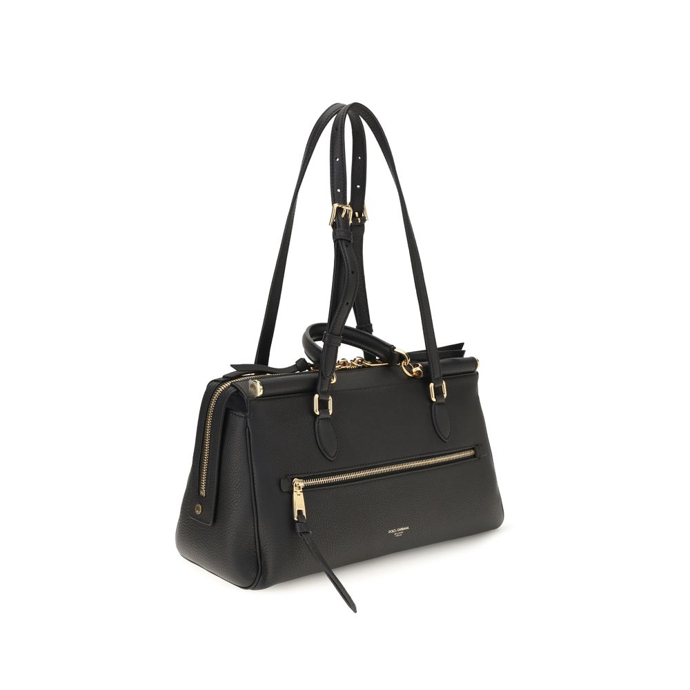 Dolce & Gabbana Black Calf Leather Bos Taurus Women's Handbag