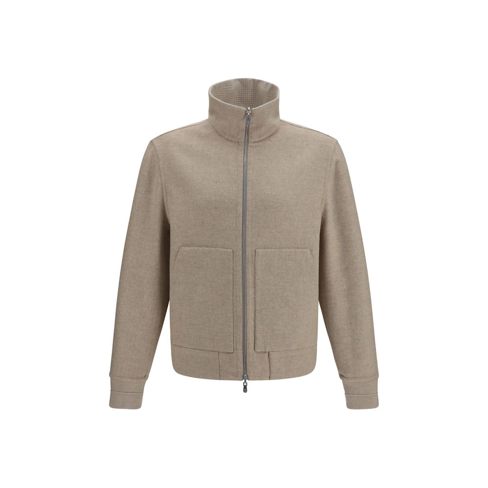 Brunello Cucinelli Beige Cashmere Full-Length Men's Jacket