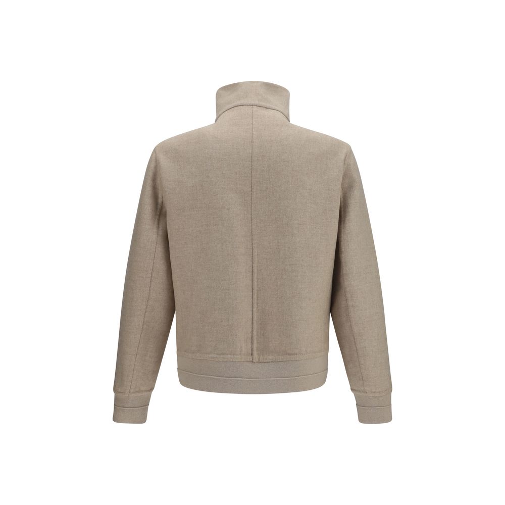 Brunello Cucinelli Beige Cashmere Full-Length Men's Jacket