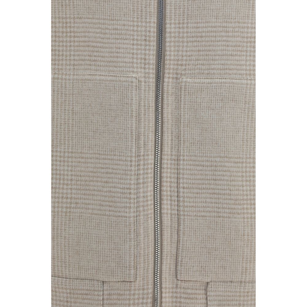 Brunello Cucinelli Beige Cashmere Full-Length Men's Jacket