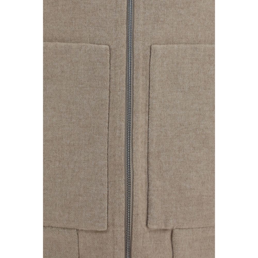 Brunello Cucinelli Beige Cashmere Full-Length Men's Jacket