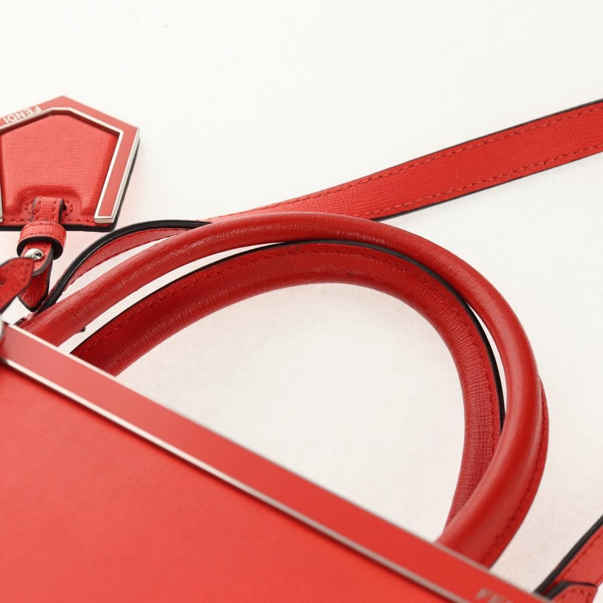 Fendi 2Jours Leather Red Leather Tote Bag Bag (Pre-Owned)