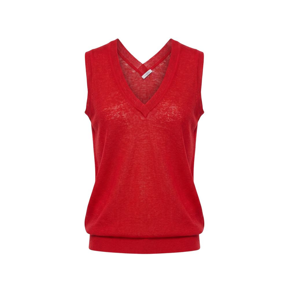 Malo Red Linen Women Women's Tank