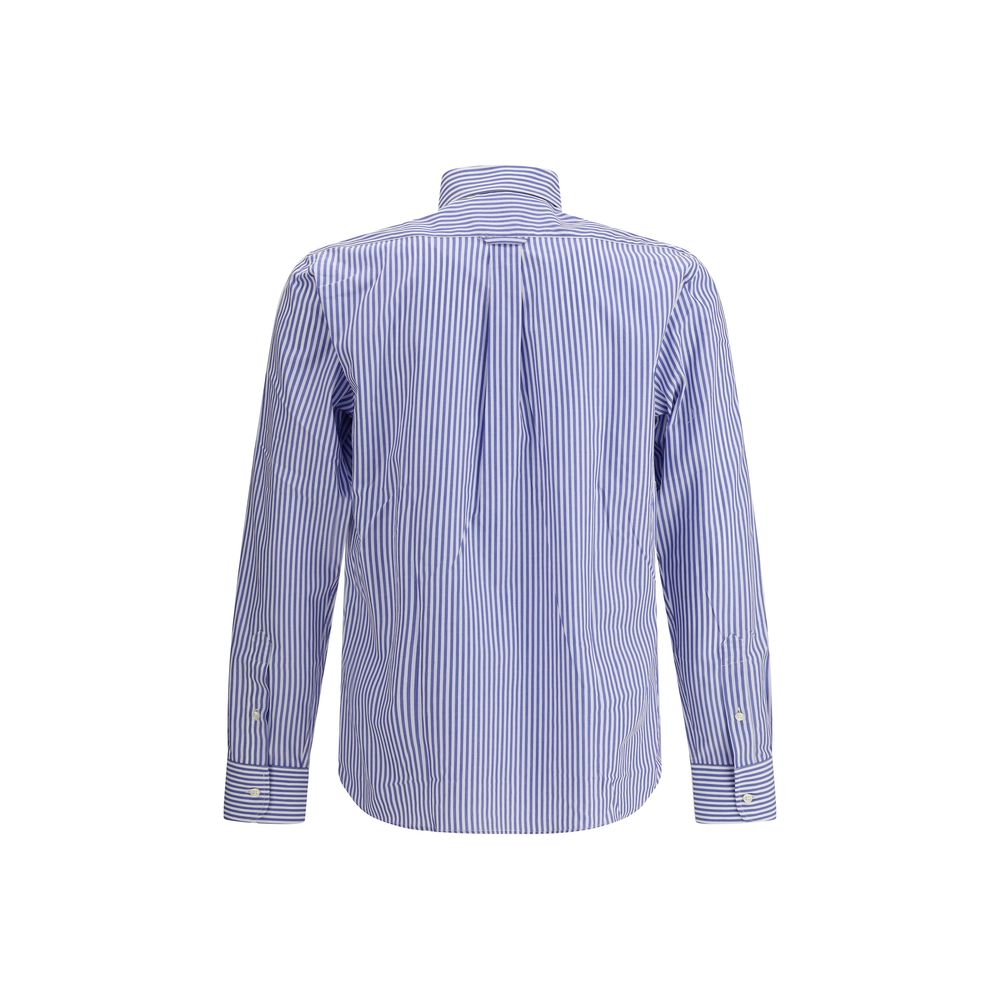 Deperlu Blue Cotton Pattern Men's Shirt