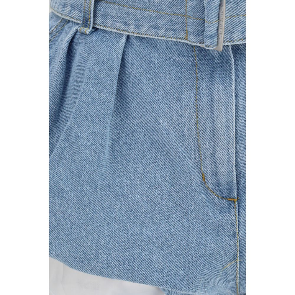 Magda Butrym Blue Cotton Bermuda Women's Shorts