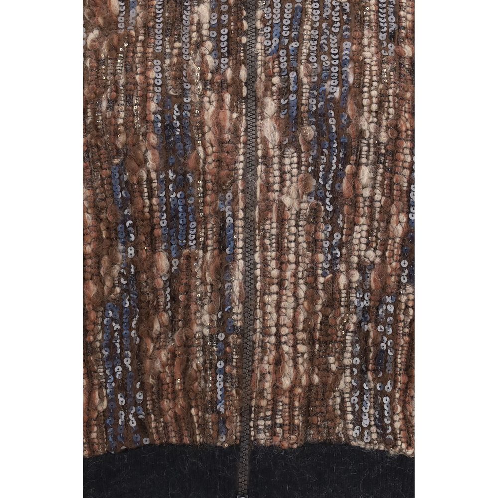 Brunello Cucinelli Brown Mohair Full-Length Women's Jacket