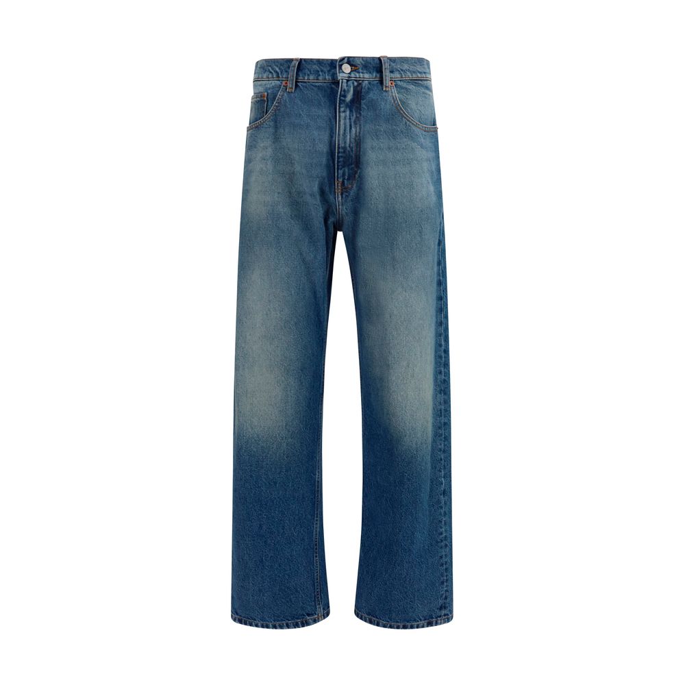 MM6 Blue Cotton Straight-Leg Men's Jeans