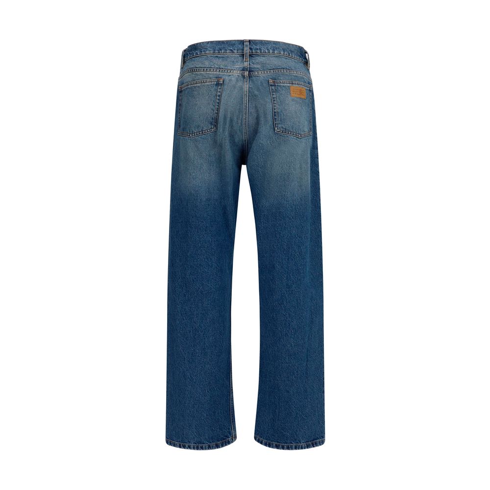 MM6 Blue Cotton Straight-Leg Men's Jeans
