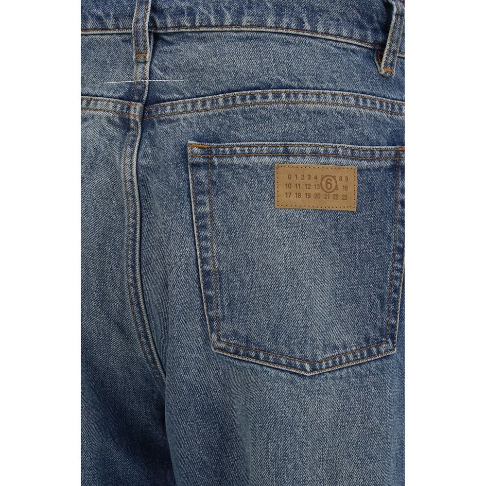 MM6 Blue Cotton Straight-Leg Men's Jeans
