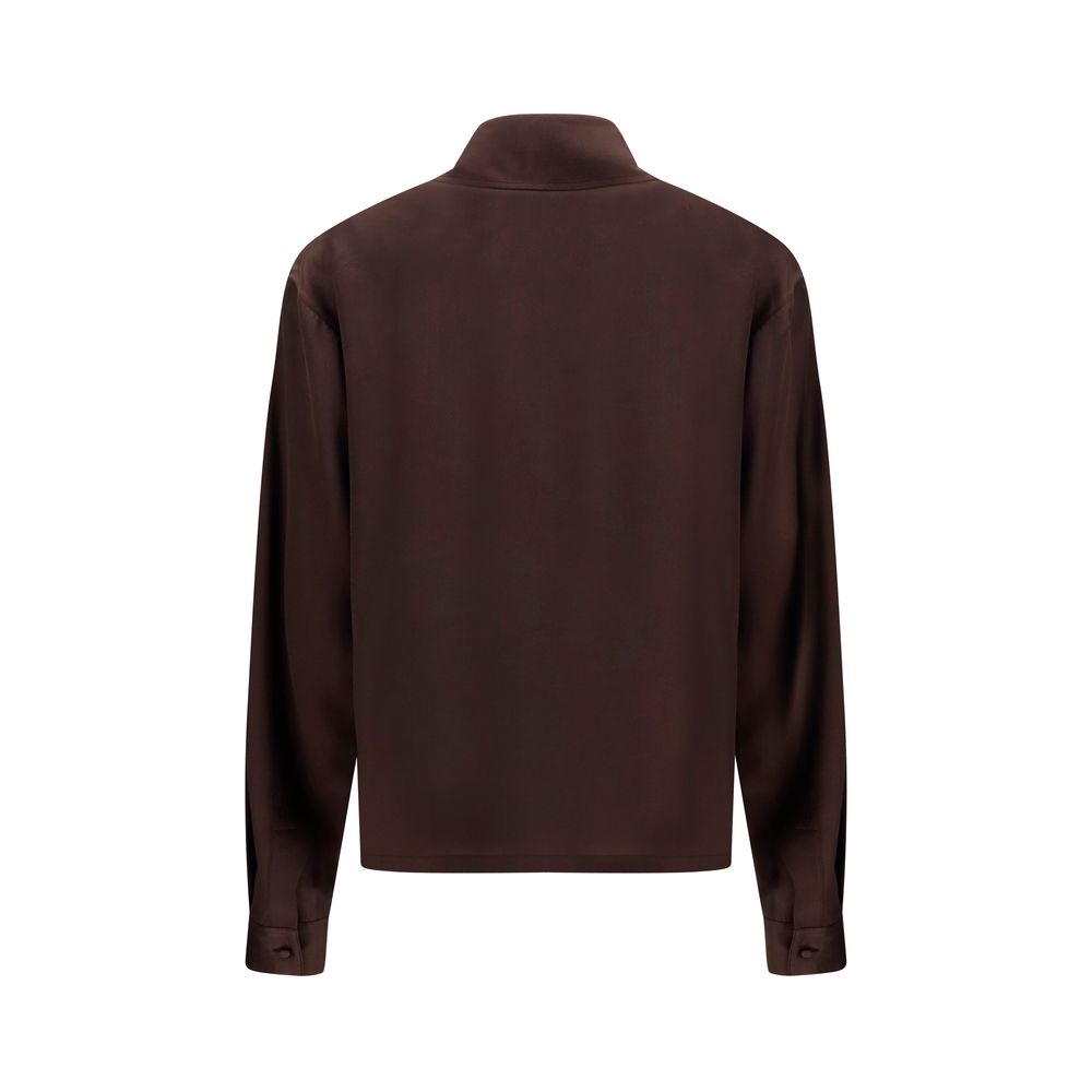 Tom Ford Brown Silk Dress Women's Shirt