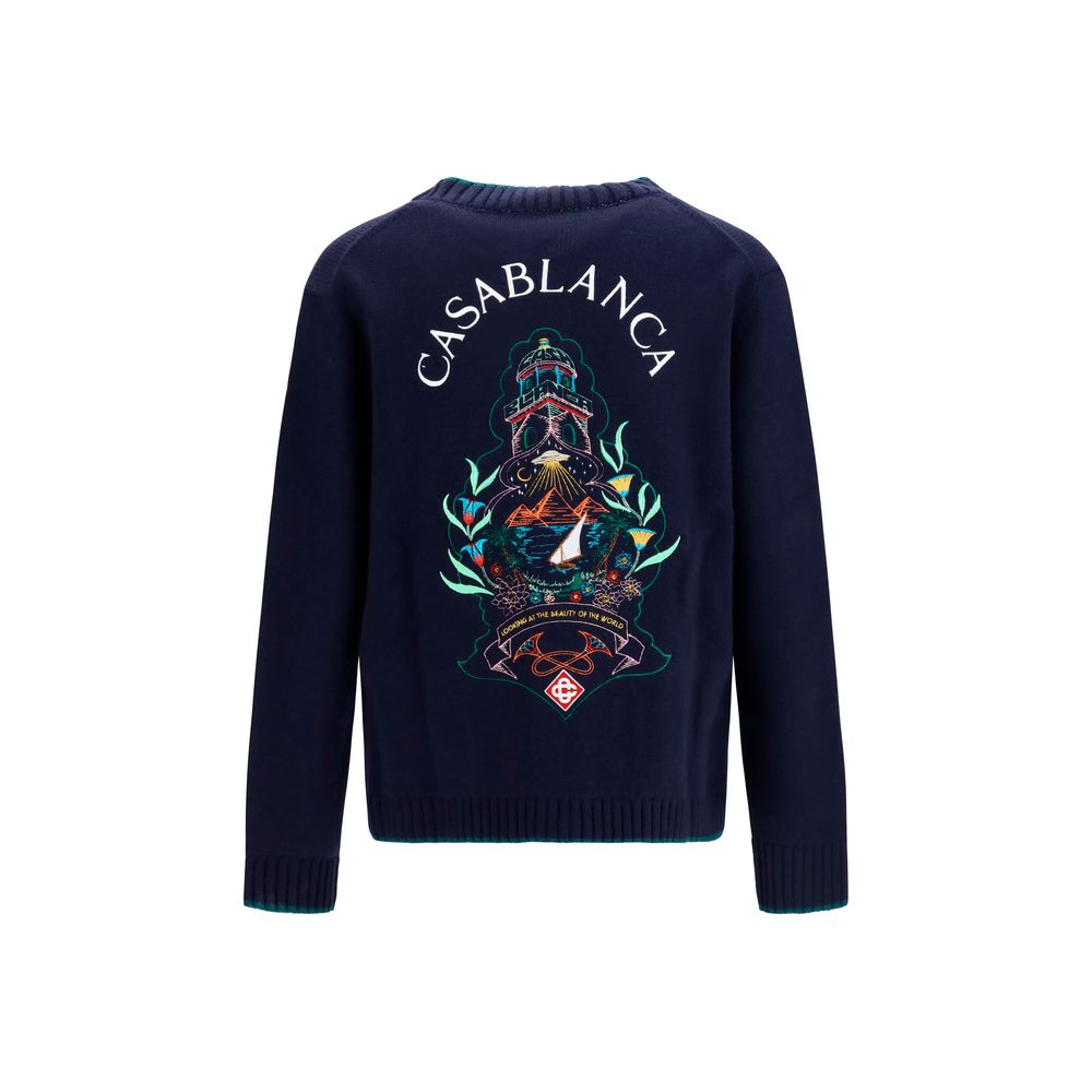 Casablanca Blue Wool Oves Aries Men's Cardigan