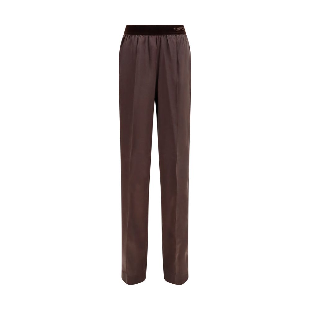 Tom Ford Brown Silk Casual Women's Pants