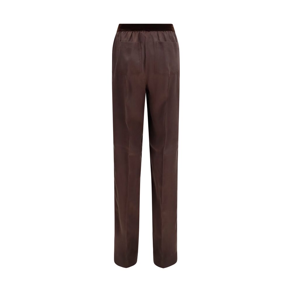 Tom Ford Brown Silk Casual Women's Pants