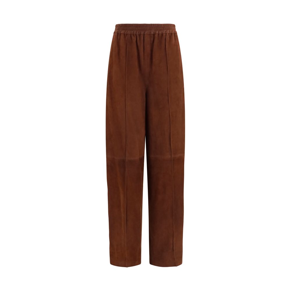 Fabiana Filippi Brown Leather Casual Women's Pants