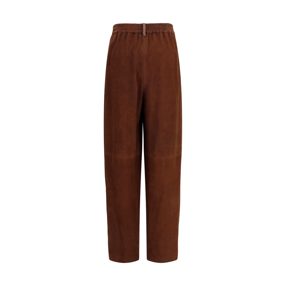 Fabiana Filippi Brown Leather Casual Women's Pants