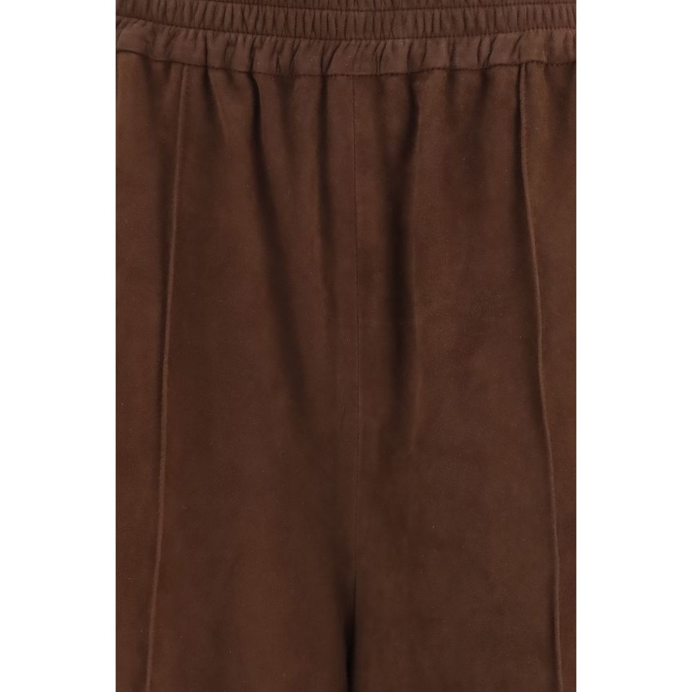 Fabiana Filippi Brown Leather Casual Women's Pants