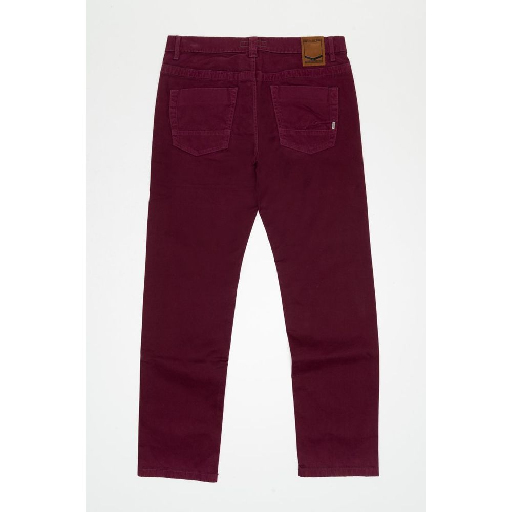 Bikkembergs Bordeaux Cotton Slim Fit Men's Jeans