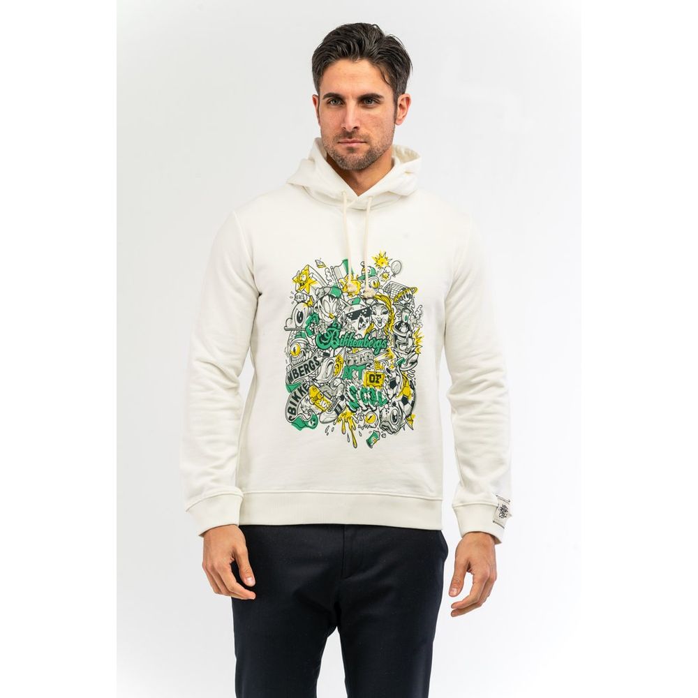 Bikkembergs White Cotton Men's Sweatshirt