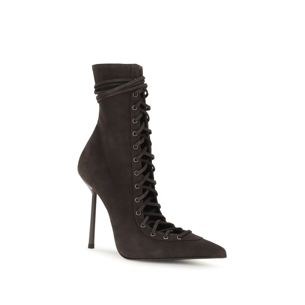 LE SILLA Brown Calf Leather Bos Taurus Lace-Up Women's Boots