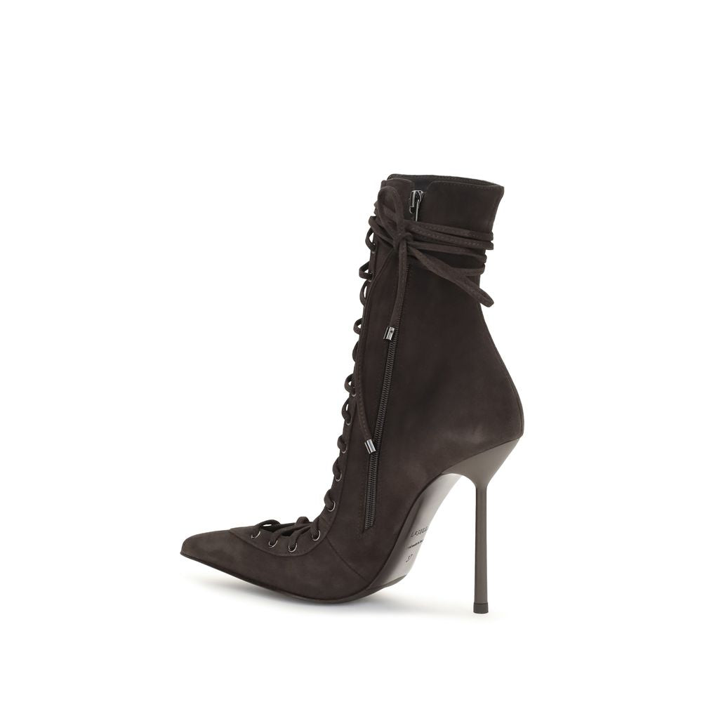 LE SILLA Brown Calf Leather Bos Taurus Lace-Up Women's Boots