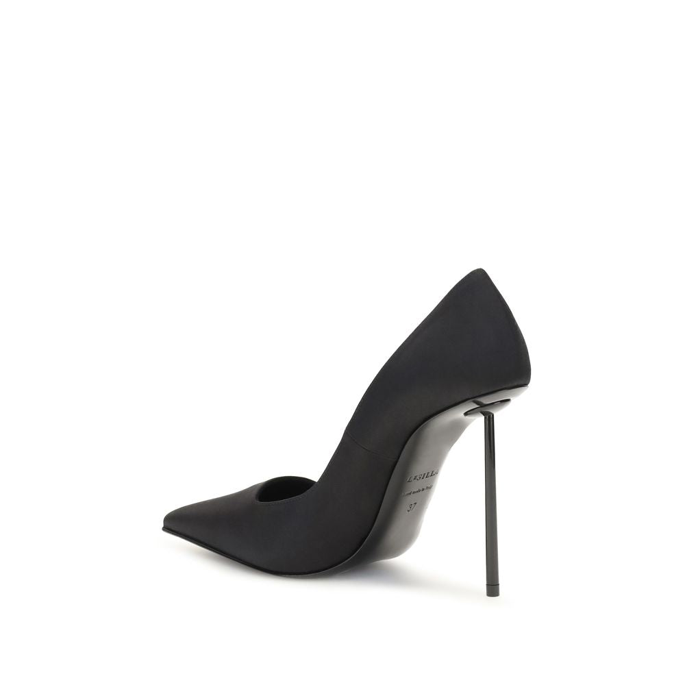 LE SILLA Black Calf Leather Bos Taurus High Heel Women's Pumps