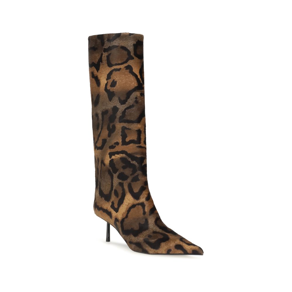 LE SILLA Brown Hair High Heel Women's Boots