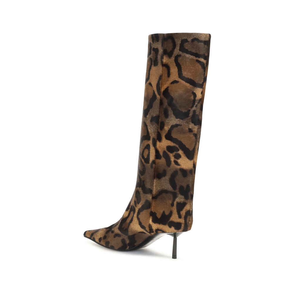 LE SILLA Brown Hair High Heel Women's Boots