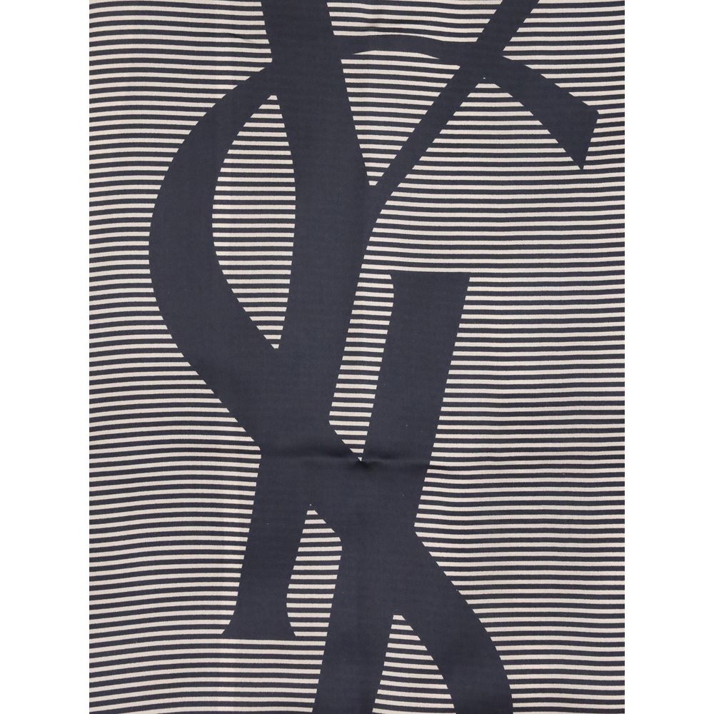 Saint Laurent Blue Silk Women's Scarf