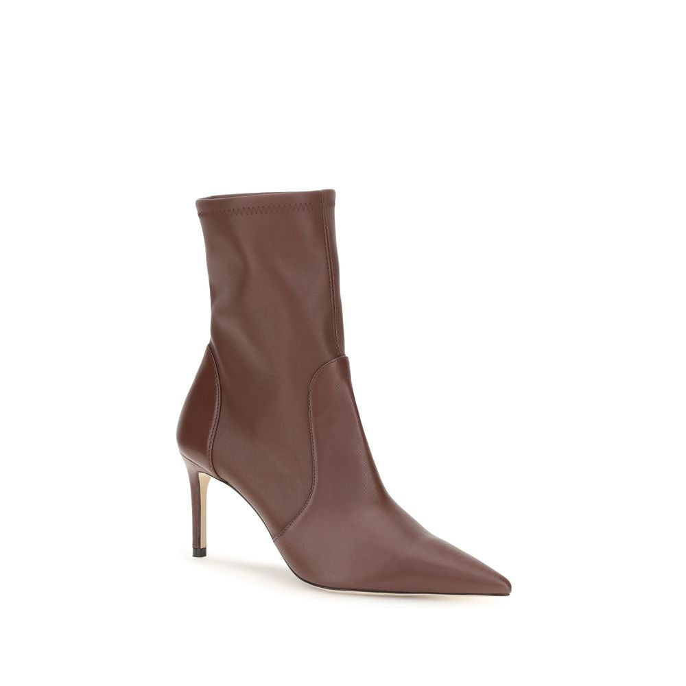 Stuart Weitzman Brown Calf Leather Bos Taurus Ankle Women's Boots